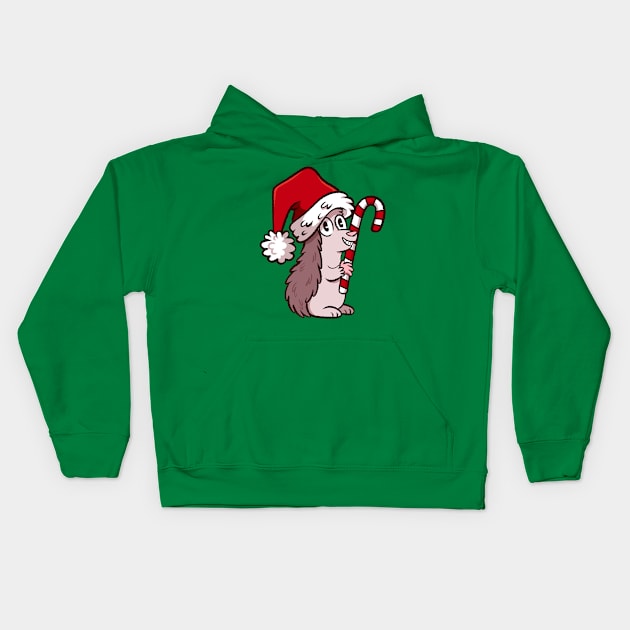 Christmas Hedgehog Kids Hoodie by Get A Klu Comics